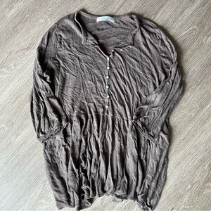 Free People Beach tan 1/2 button tunic dress sz M